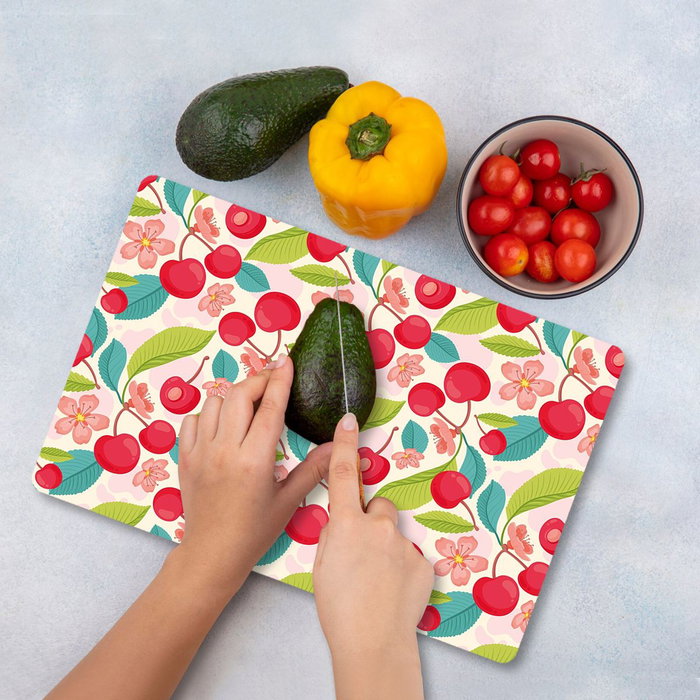 Hermia Tabla de Cortar de Vidrio Templado Multicolor 20 x 30 cm